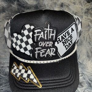 Black and White Graphic Trucker Hat